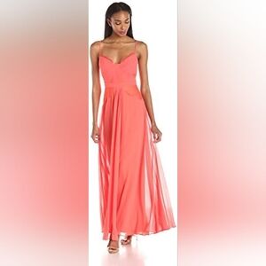 BCBGMaxAzria "Antonea" Lace Trim Gown